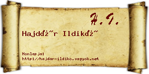 Hajdár Ildikó névjegykártya